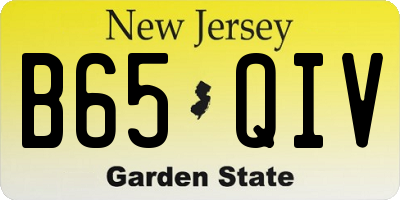 NJ license plate B65QIV