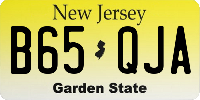 NJ license plate B65QJA