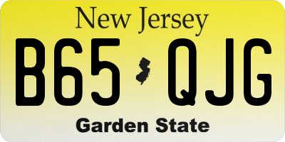 NJ license plate B65QJG
