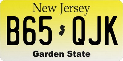 NJ license plate B65QJK