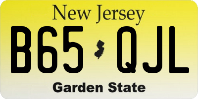 NJ license plate B65QJL