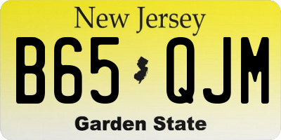 NJ license plate B65QJM