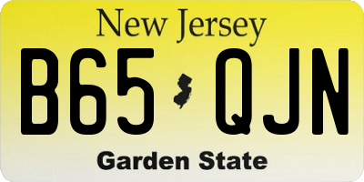 NJ license plate B65QJN