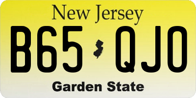 NJ license plate B65QJO
