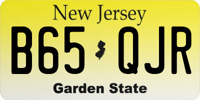 NJ license plate B65QJR