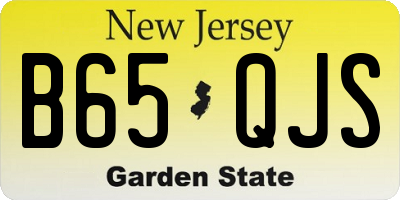 NJ license plate B65QJS