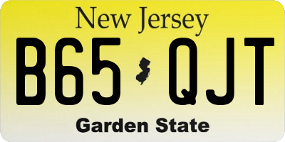 NJ license plate B65QJT