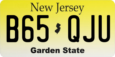 NJ license plate B65QJU