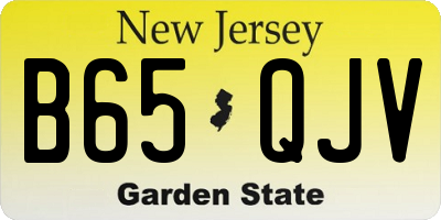 NJ license plate B65QJV
