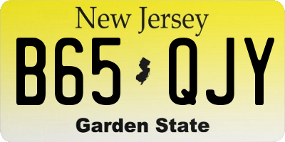 NJ license plate B65QJY