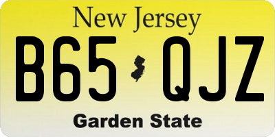 NJ license plate B65QJZ