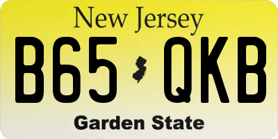NJ license plate B65QKB