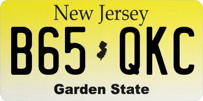 NJ license plate B65QKC
