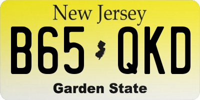 NJ license plate B65QKD
