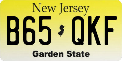 NJ license plate B65QKF