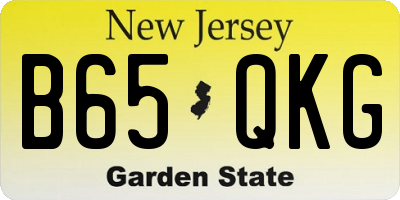 NJ license plate B65QKG