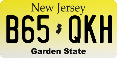 NJ license plate B65QKH