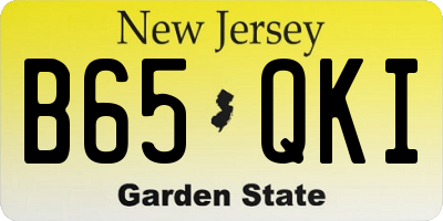 NJ license plate B65QKI