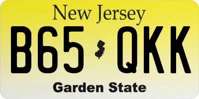 NJ license plate B65QKK