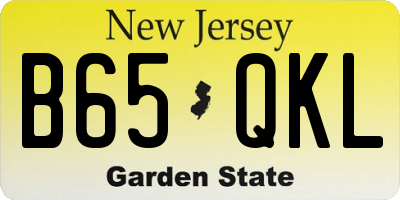 NJ license plate B65QKL