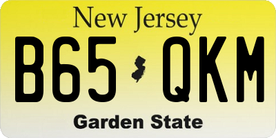NJ license plate B65QKM