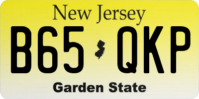 NJ license plate B65QKP