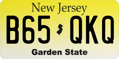 NJ license plate B65QKQ