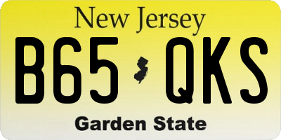 NJ license plate B65QKS