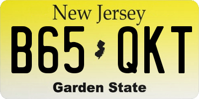 NJ license plate B65QKT