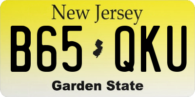NJ license plate B65QKU