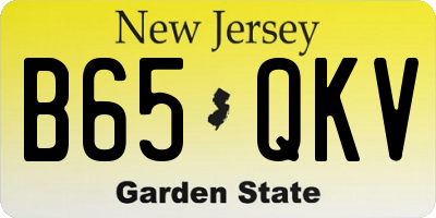 NJ license plate B65QKV