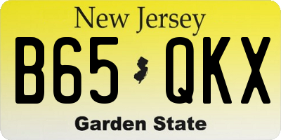 NJ license plate B65QKX