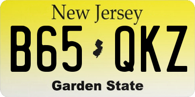 NJ license plate B65QKZ