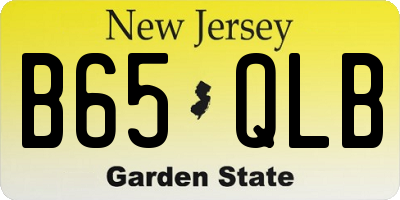 NJ license plate B65QLB