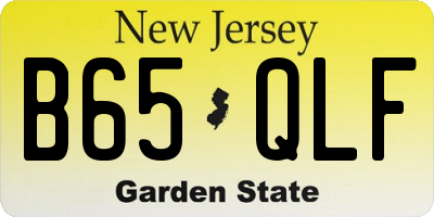 NJ license plate B65QLF