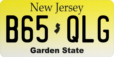 NJ license plate B65QLG