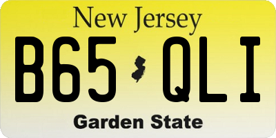 NJ license plate B65QLI