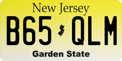 NJ license plate B65QLM