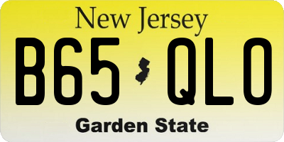 NJ license plate B65QLO