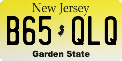 NJ license plate B65QLQ