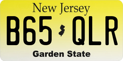 NJ license plate B65QLR