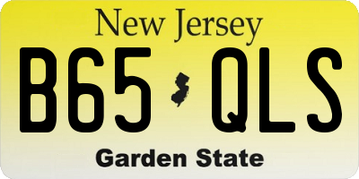 NJ license plate B65QLS