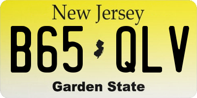 NJ license plate B65QLV