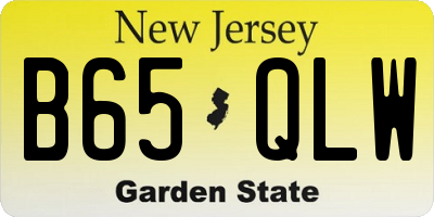 NJ license plate B65QLW