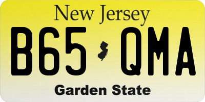 NJ license plate B65QMA