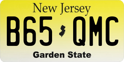 NJ license plate B65QMC