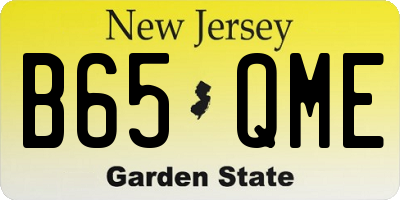 NJ license plate B65QME