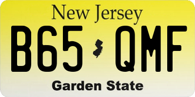 NJ license plate B65QMF