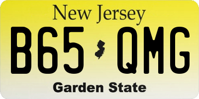 NJ license plate B65QMG