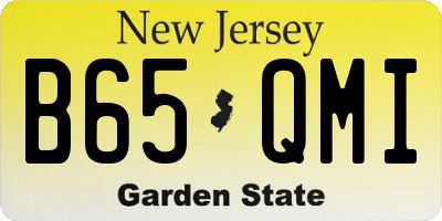 NJ license plate B65QMI